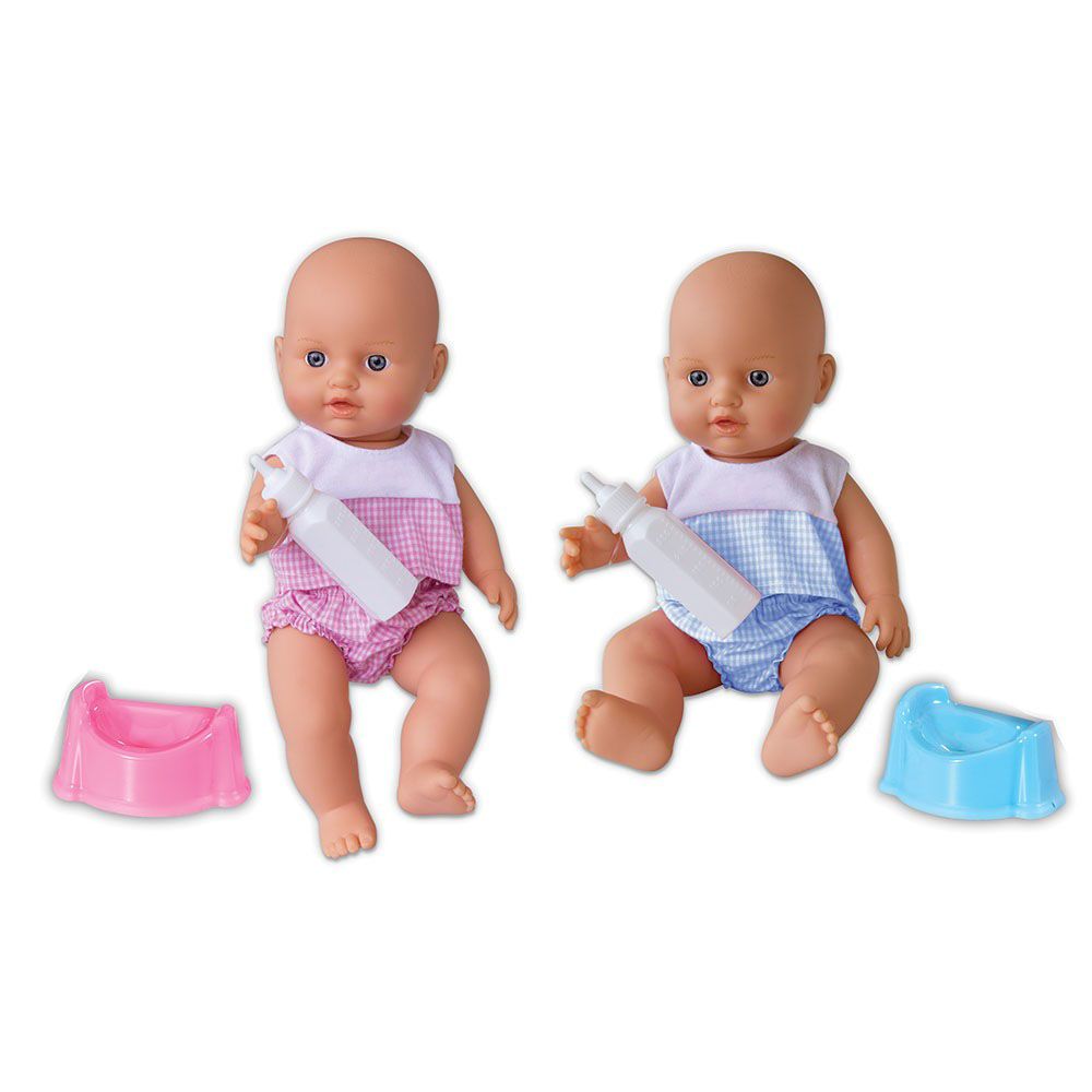 L, Пишкащо бебе-кукла с гърне и шише, Le Petit Bebe, 28 см
