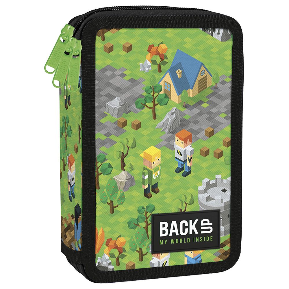 BACKUP, Ученически несесер Pixel Fort, с 3 ципа