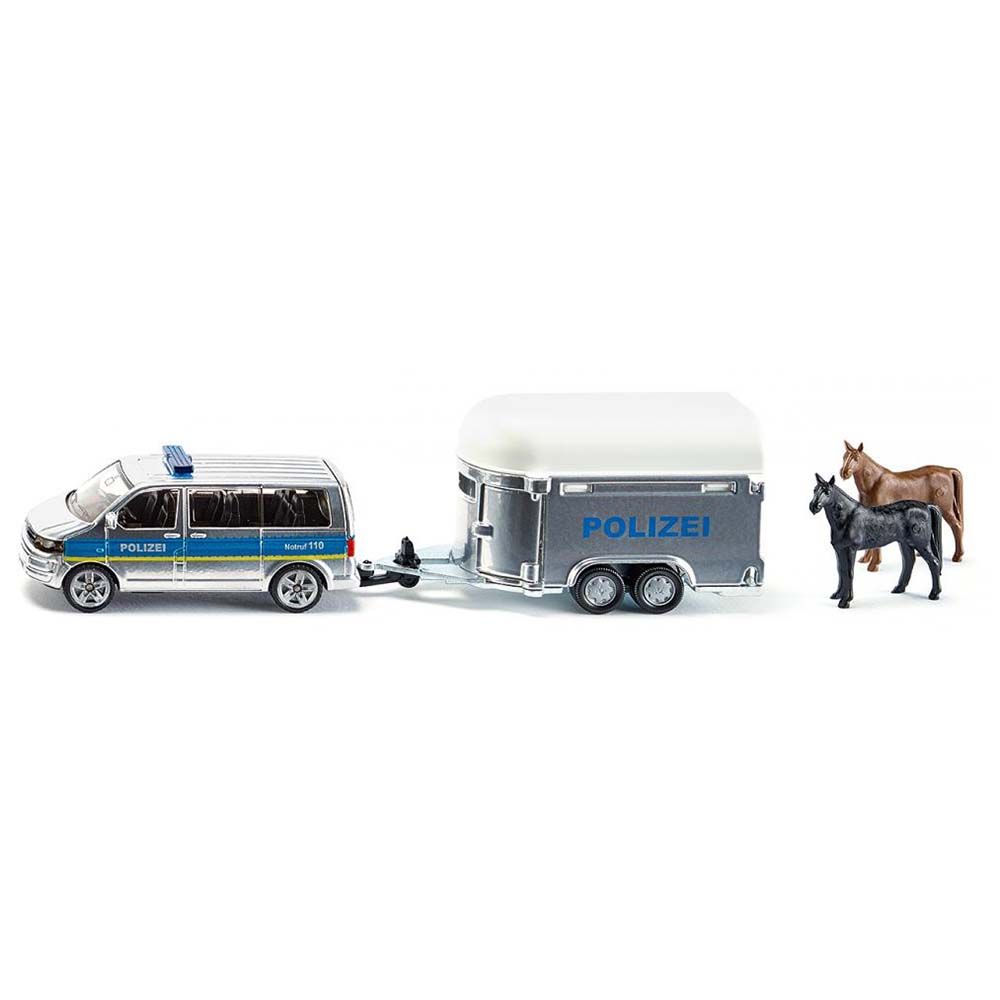 Полицейски микробус с ремарке за превоз на коне