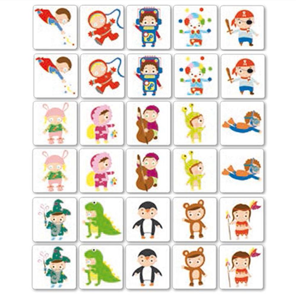 Образователна мемо игра, Открий костюма