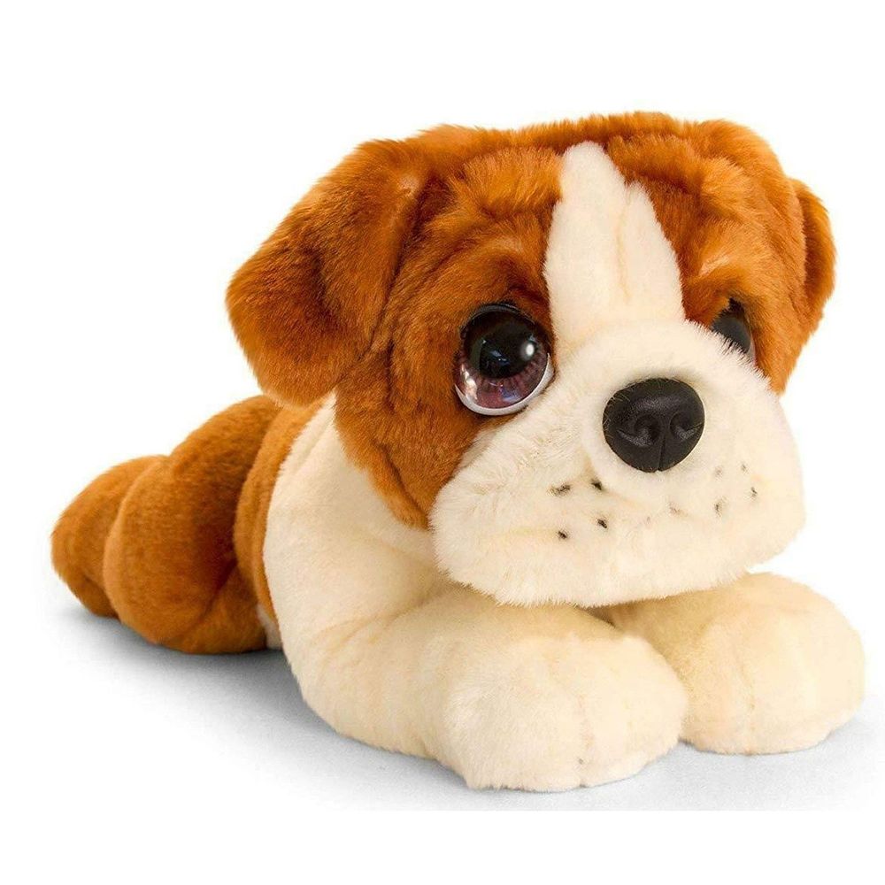 Keel Toys, Плюшено легнало куче, Булдог, 25 см