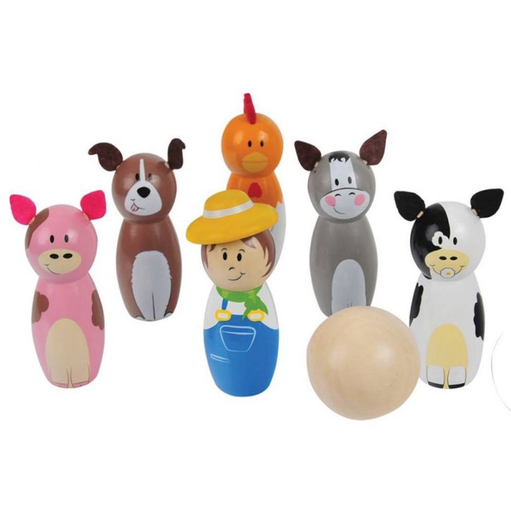 BIGJIGS, Дървен мини боулинг, Ферма