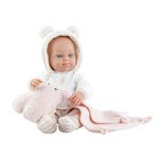 Кукла бебе Кат, с качулка с ушички, 32 см
