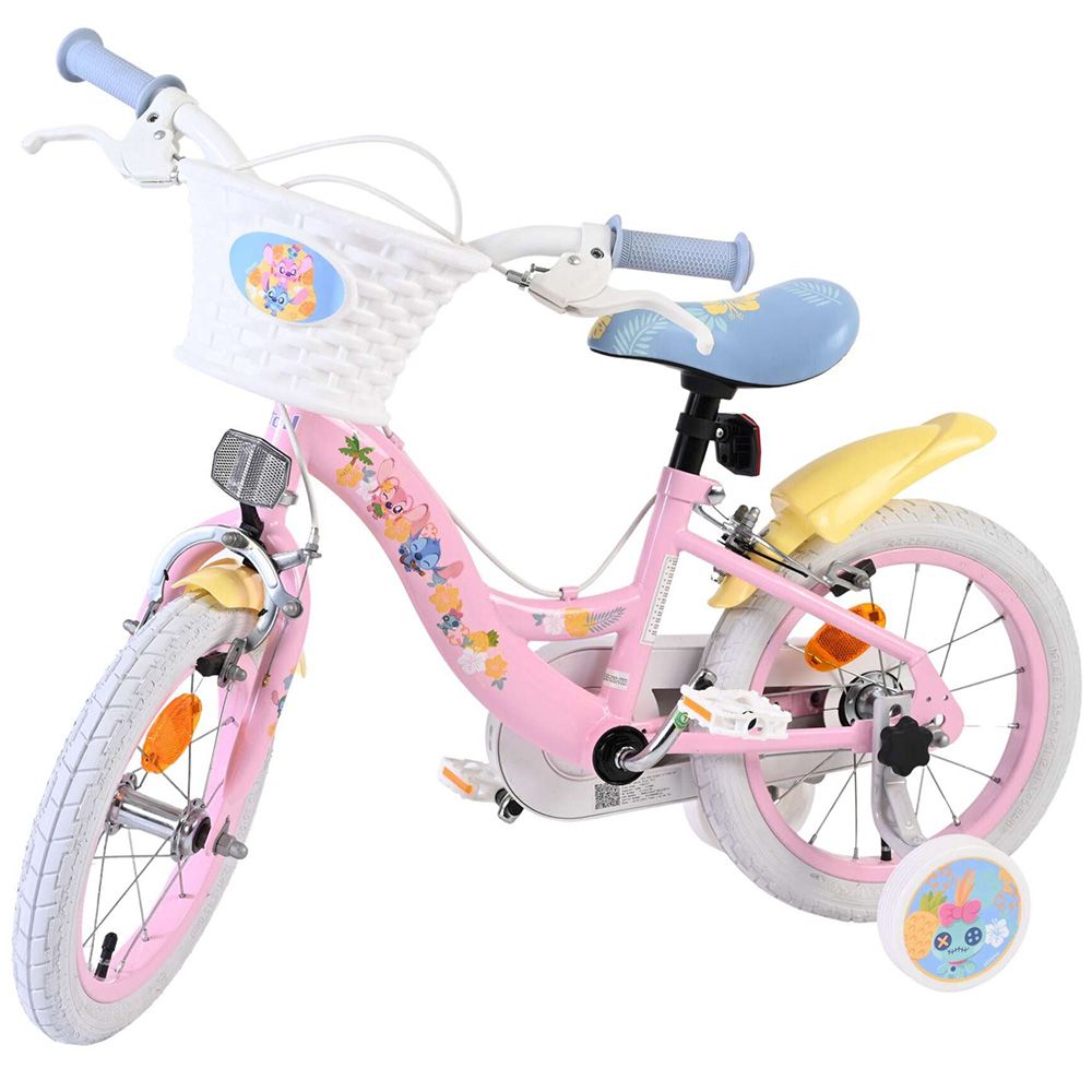 Детски велосипед с помощни колела, Disney Stitch, 14 инча, Момичета