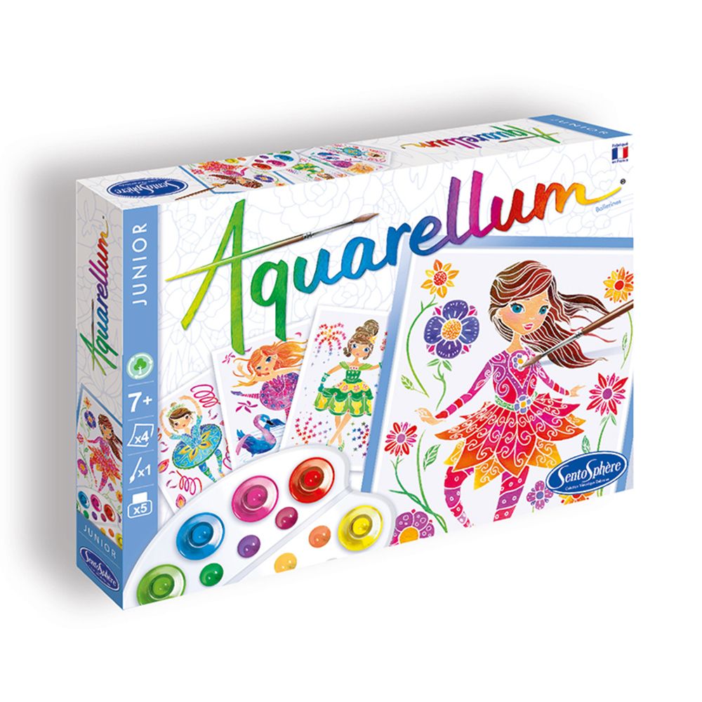 SentoSphere, Aquarellum Junior, Комплект за рисуване с акварелни бои, Балерини