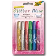 Цветно лепило с брокат, 6 бр.