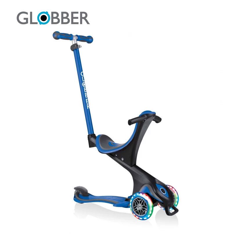 GLOBBER, Тротинетка с родителски контрол 5 в 1 Globber Go Up Comfort Lights