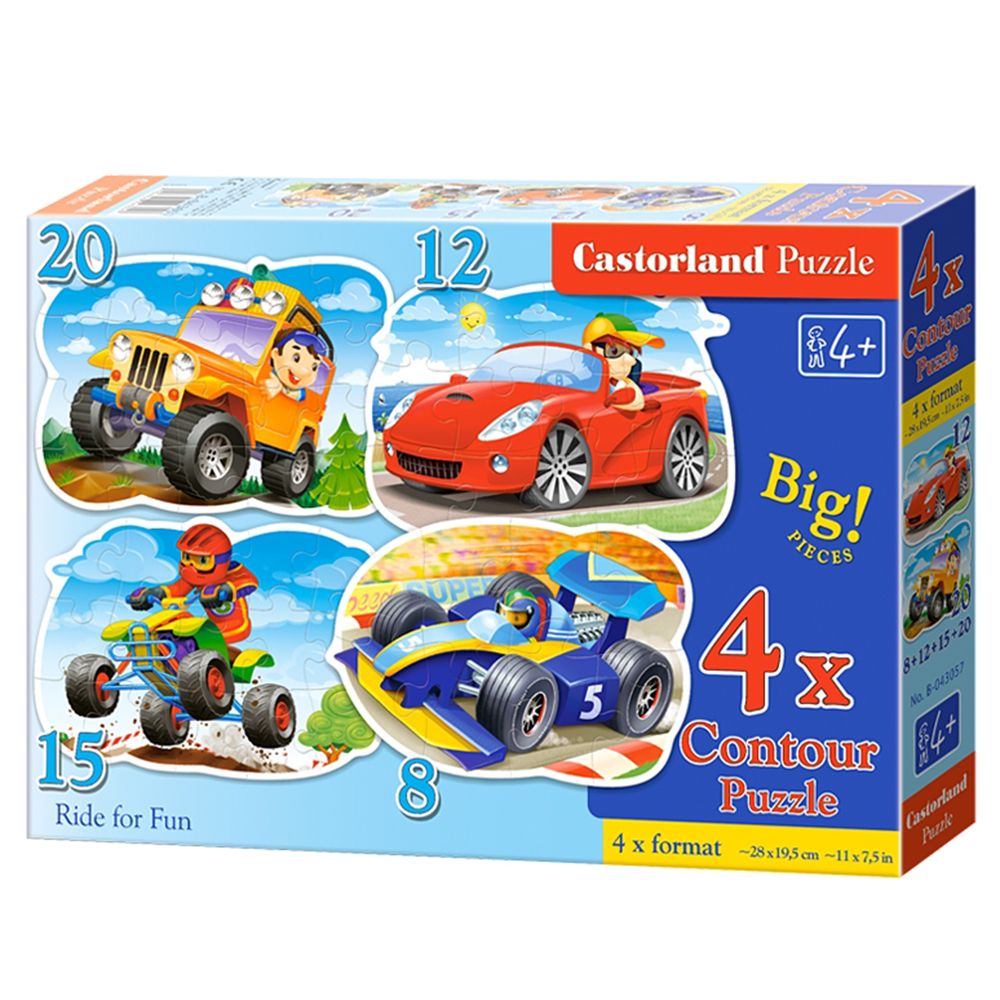 Castorland, Бързи коли, пъзел с 8, 12, 15 и 20 чаcти