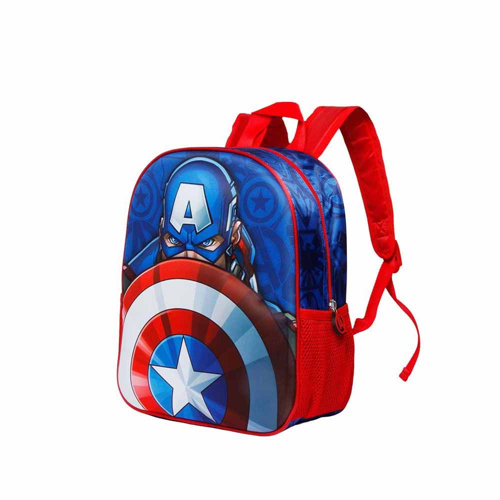 Small 3D Backpack, 3D детска раница Капитан Америка, Патриот, Karactermania