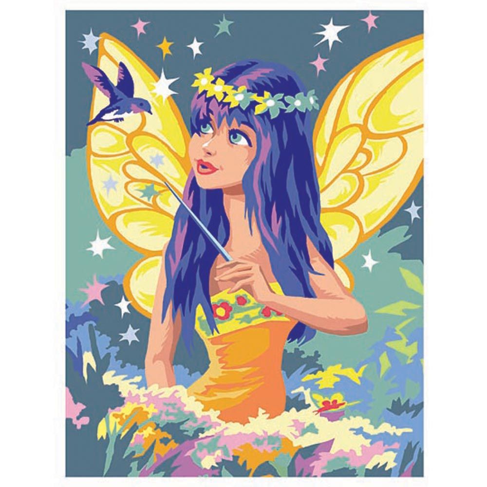 Sequin art, Рисуване по номера с акрилни бои, Златна фея
