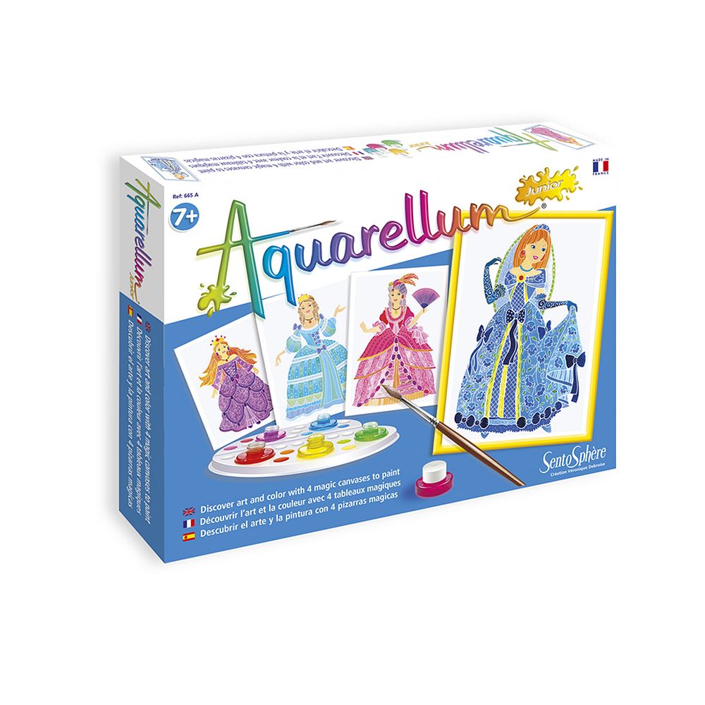 Aquarellum Junior, Комплект за рисуване с акварелни бои, Принцеси