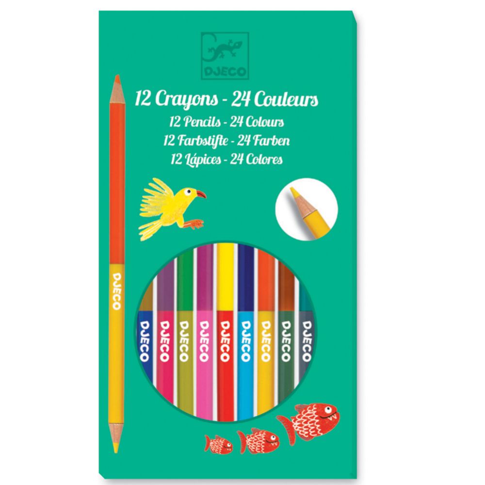 Djeco, Цветни моливи, 12 броя, 24 цвята