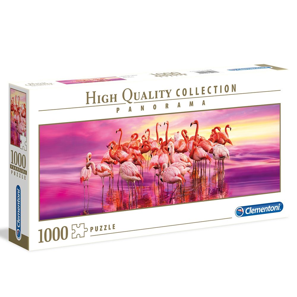 High quality collection, Танцът на фламингите, панорамен пъзел 1000 части, Clementoni