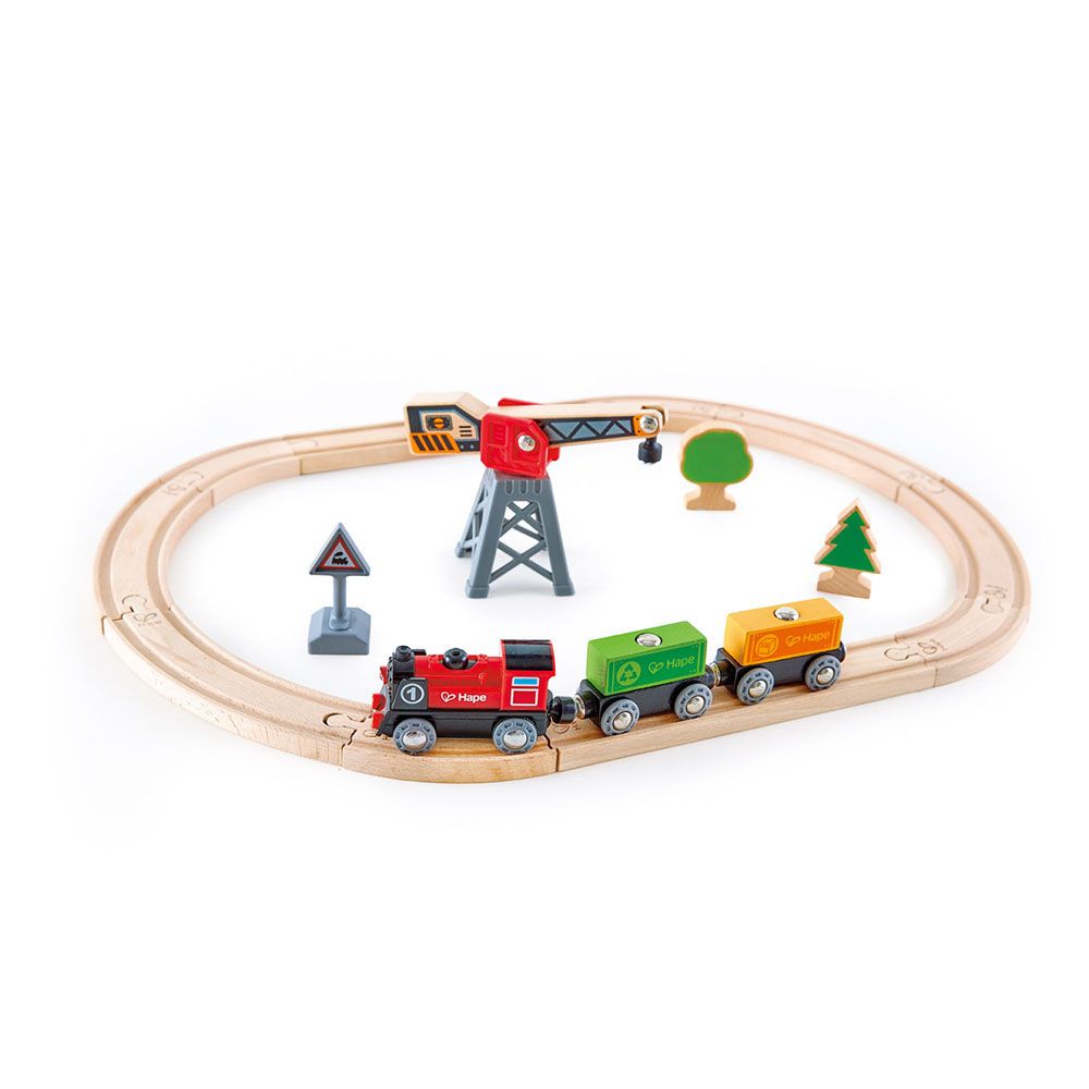 Hape, Товарен влак с релси и кран