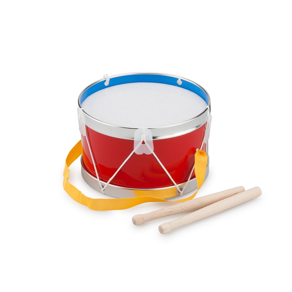 New Classic Toys, Дървено барабанче, червено, 17 см