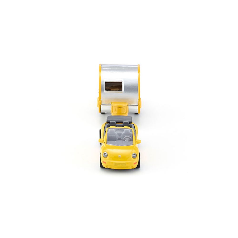 Метална кола Volkswagen Beetle New кабрио с каравана