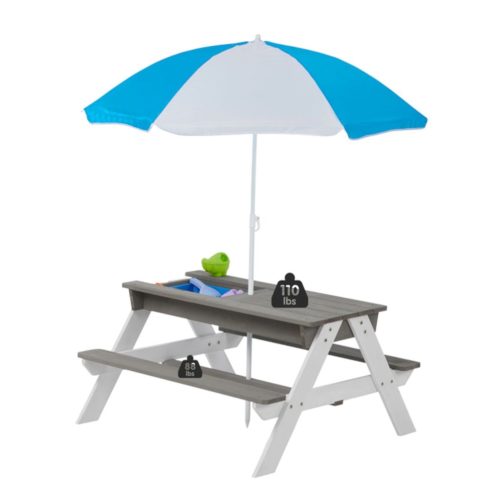 Детска Градинска Маса, с пейки и чадър