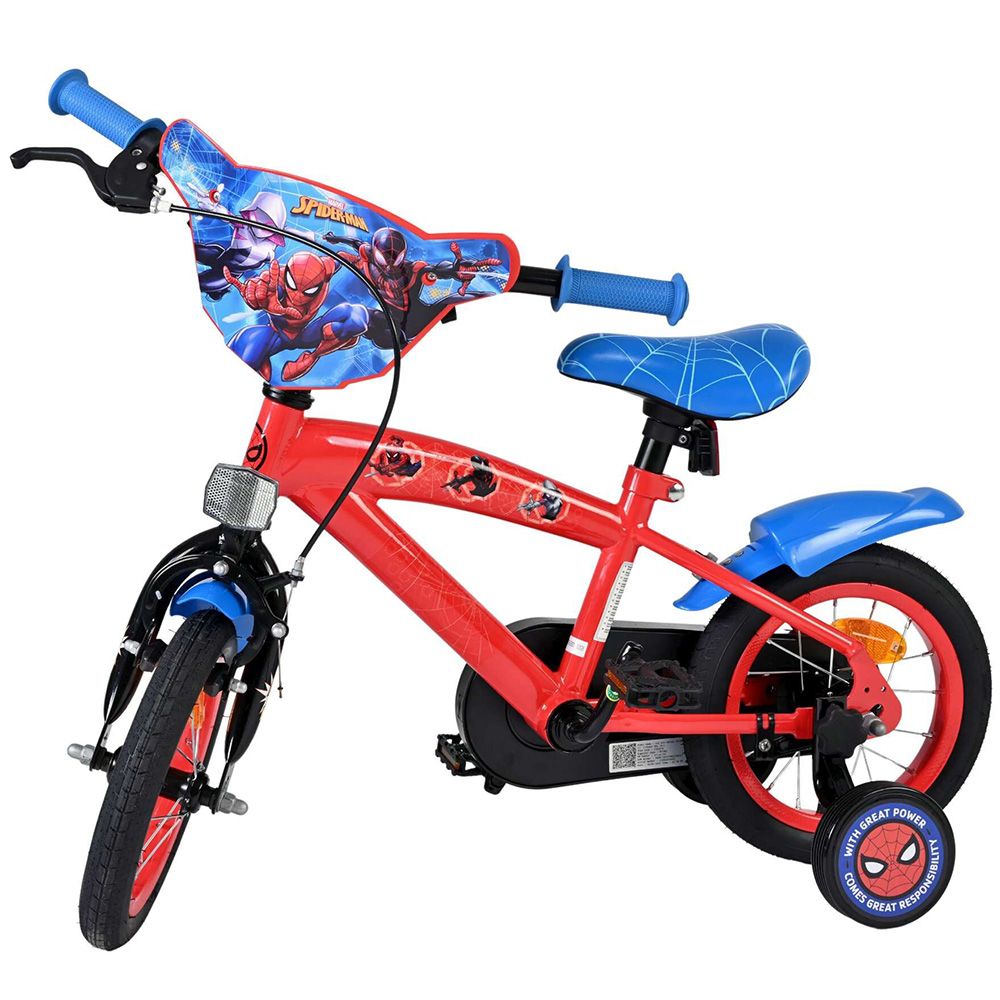 Детски велосипед с помощни колела, Spiderman,12 инча