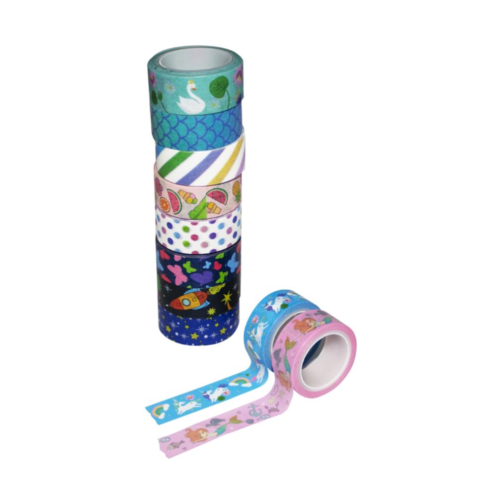 Декоративно тиксо WASHI TAPE, комплект 10 броя
