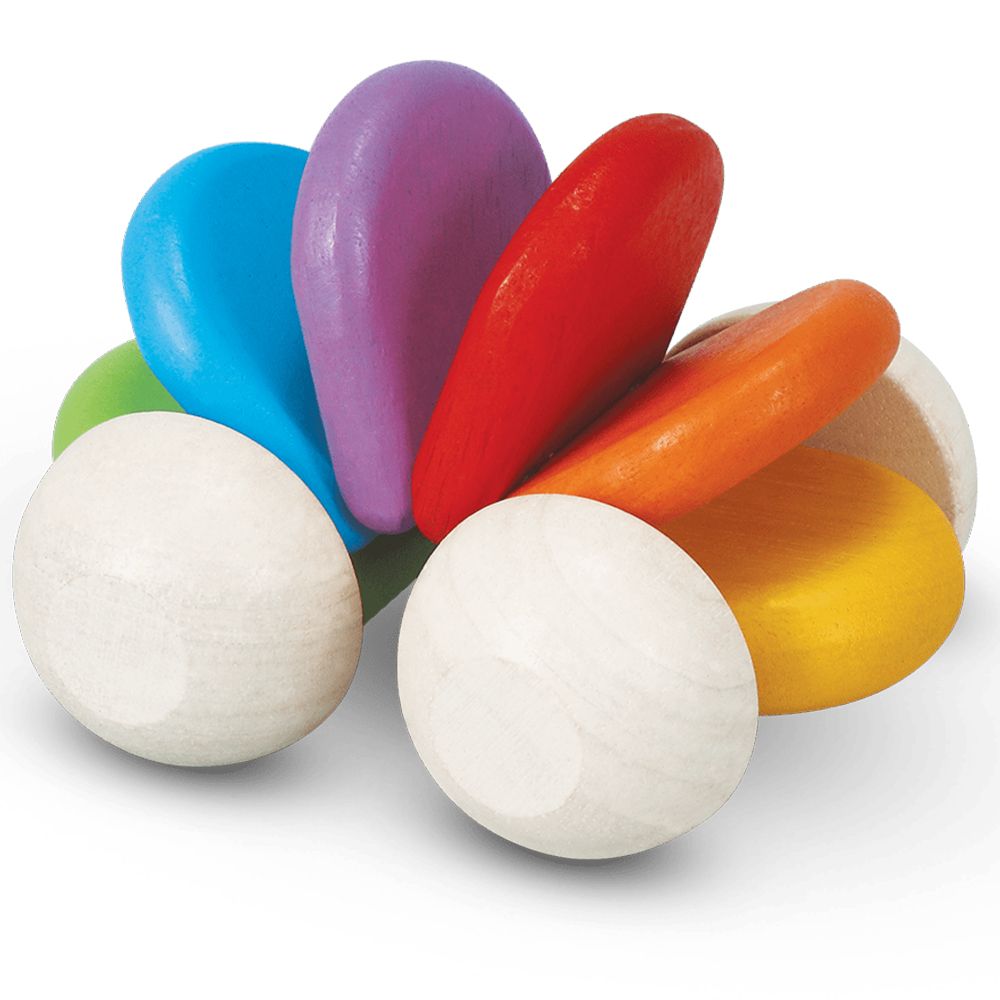 PlanToys, Дървена дрънкалка, Пъстра кола