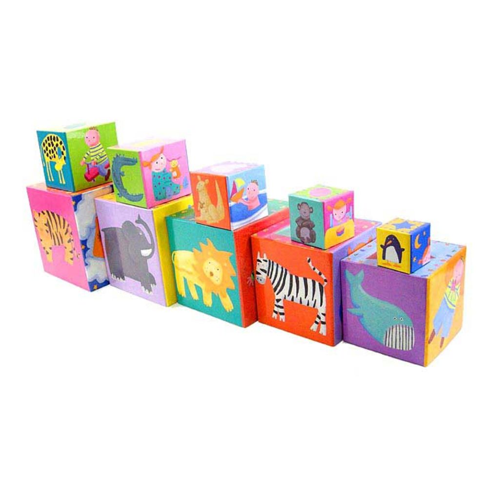 Кула от картонени кубчета за най-малките, Funny Blocks