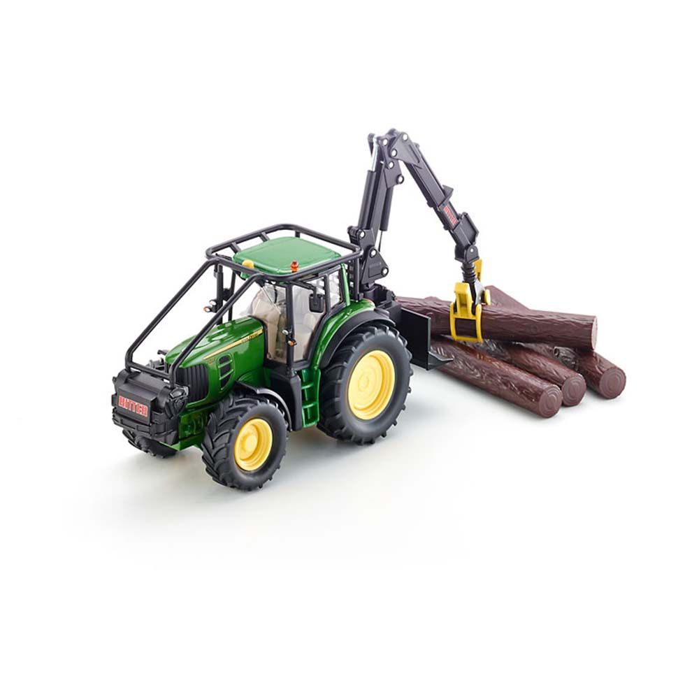Трактор John Deere с кран за дърва