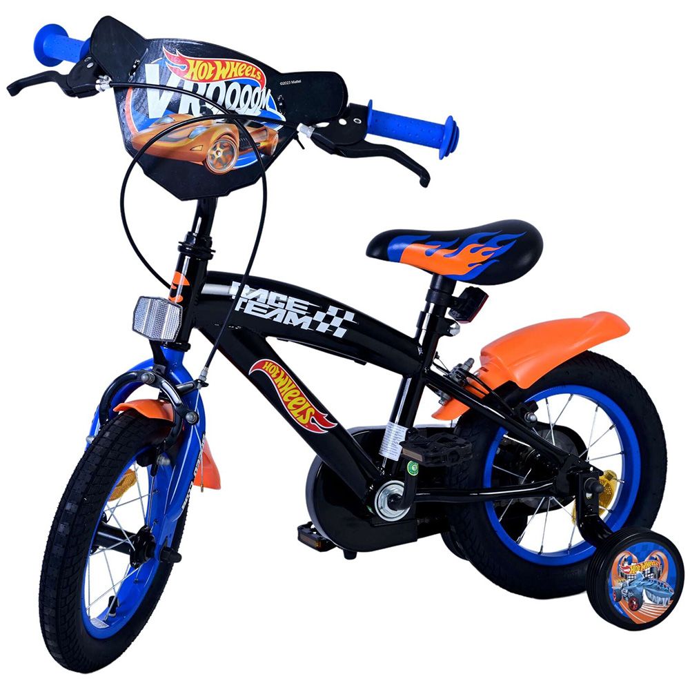 Детски велосипед с помощни колела, Hot Wheels,12 инча