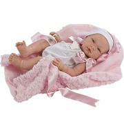 Кукла-бебе, Мария с бяло гащеризонче и розово одеяло