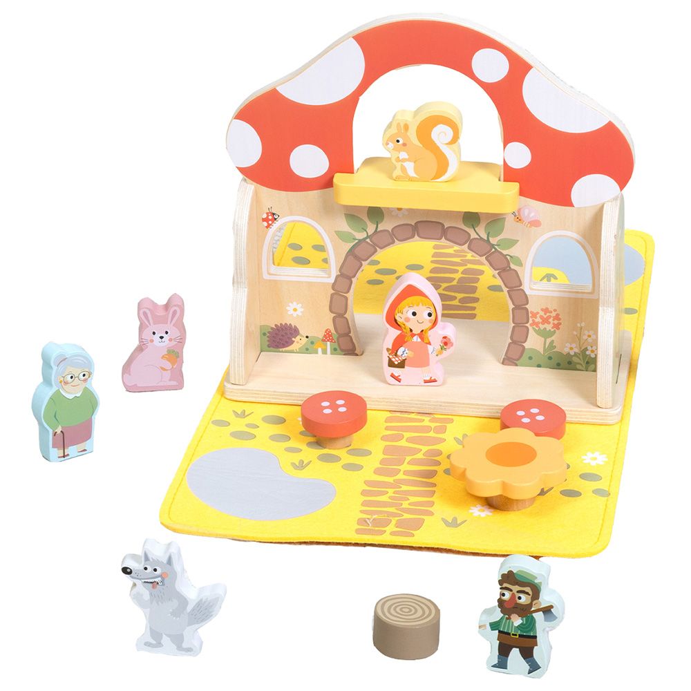 Игра с дървени фигури в куфарче, Червената шапчица