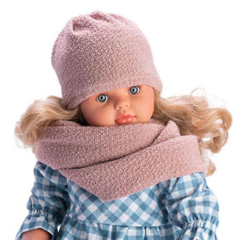 Кукла Пепа, с розов шал и шапка