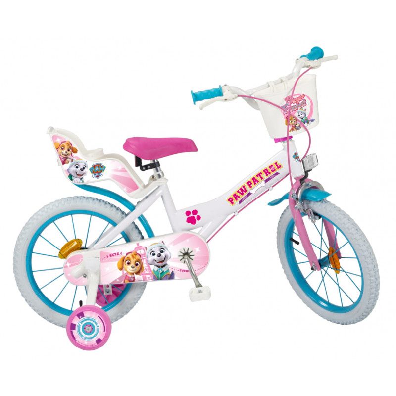 Toimsa, Детски велосипед Paw Patrol, с помощни колела, 16 инча, розов