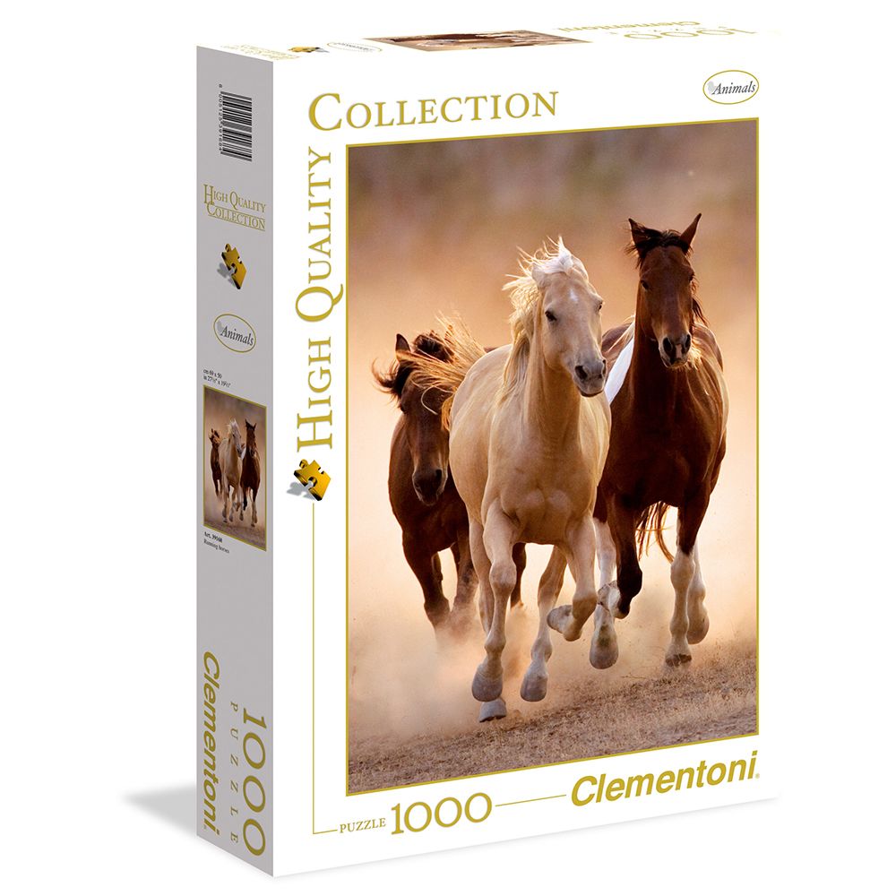 High quality collection, Бягащи коне, пъзел 1000 части, Clementoni