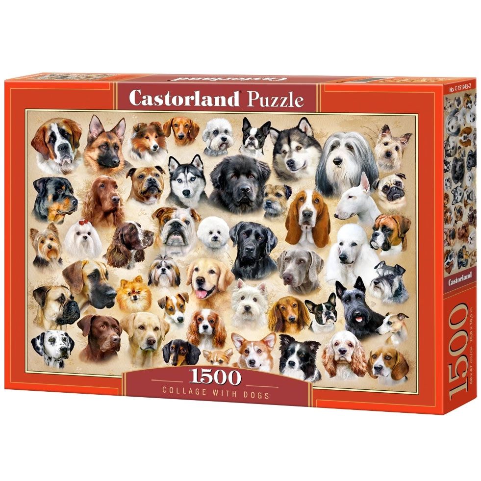 Castorland, Колаж с кучета, пъзел 1500 части