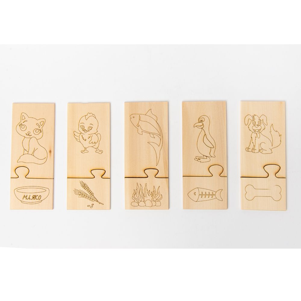 Дървена образователна игра, Какво ядат животните