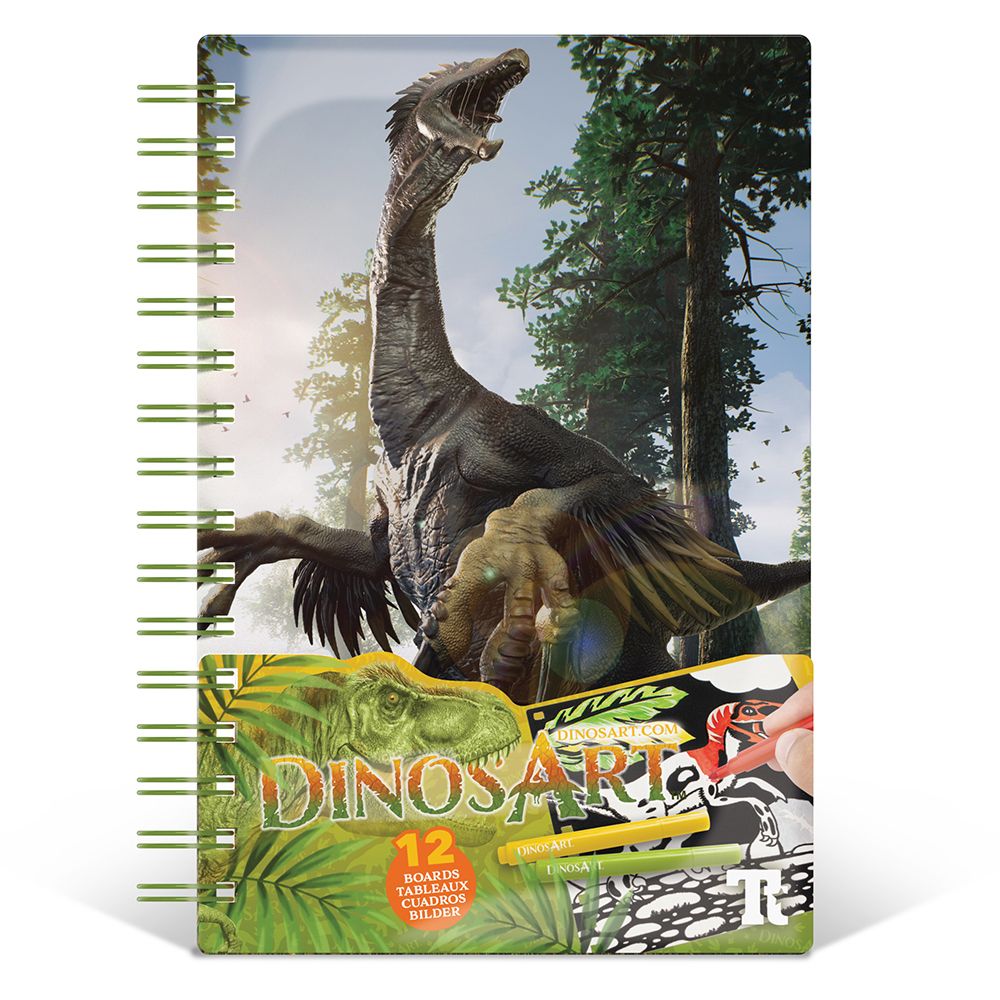 Творческа книга, рисуване с кадифе, Динозаври