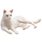 Фигурка за игра и колекциониране, Котка бяла, легнала