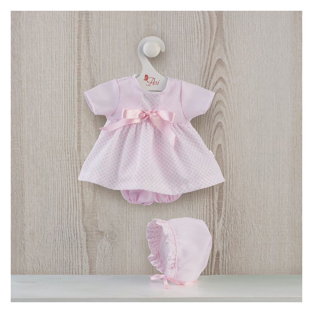 Рокля, шапка и гащички, розови, за кукла Коке, 36 см