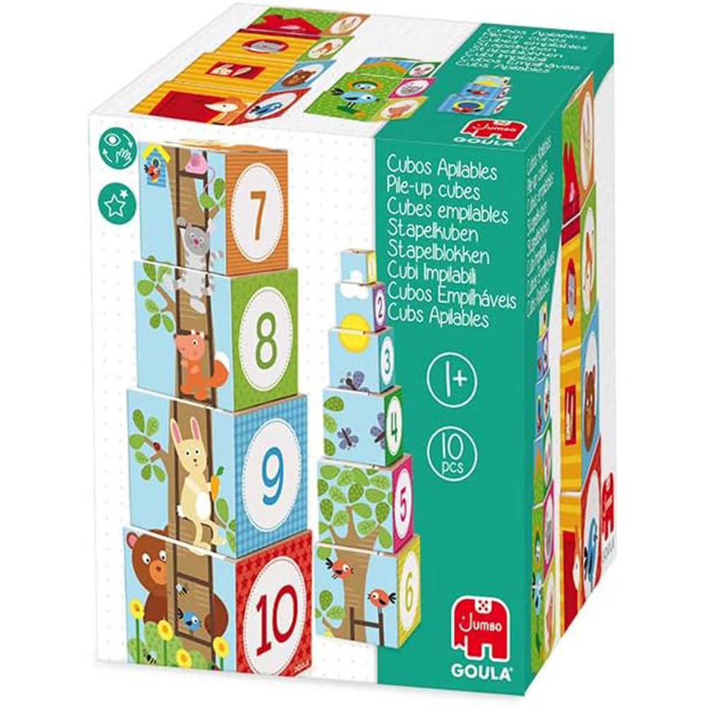 Кула от картонени кубчета, 10 броя