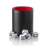 Класически комплект за игра със зарове – чашка и 6 зара