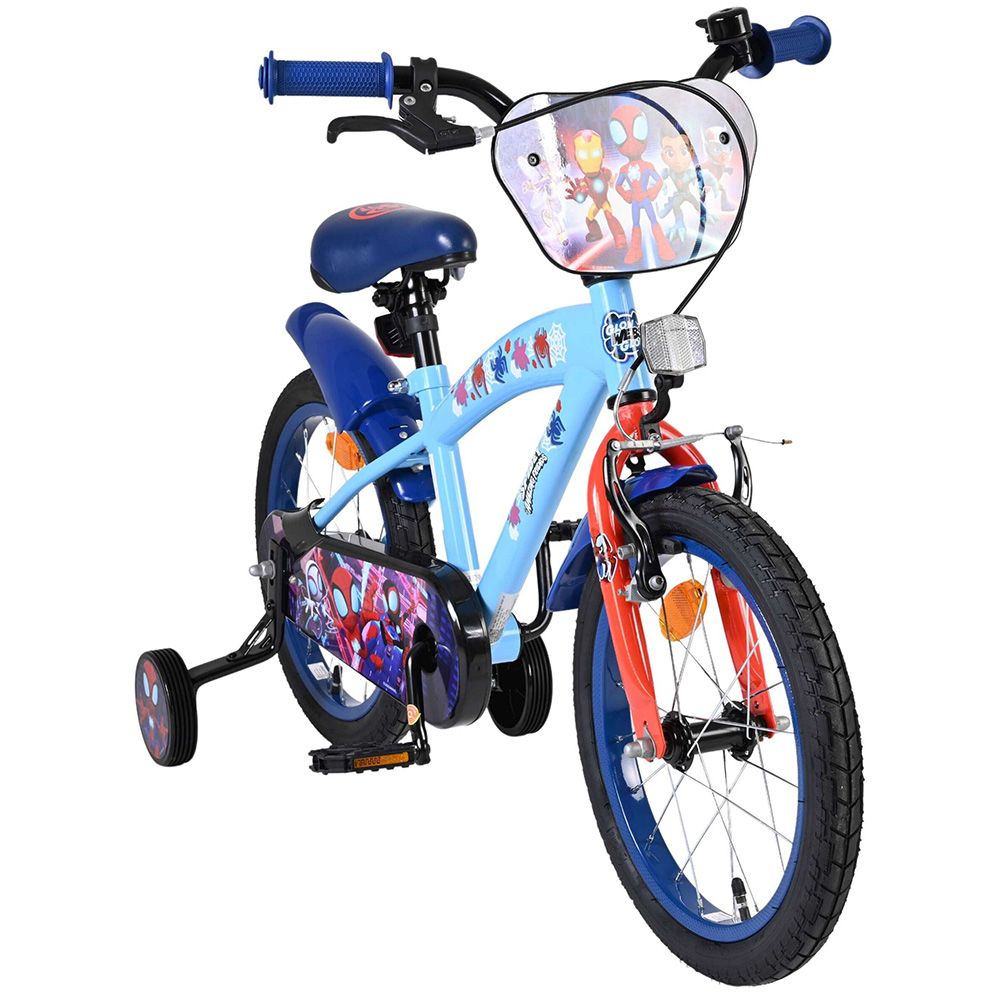 Детски велосипед с помощни колела, Spidey, 16 инча