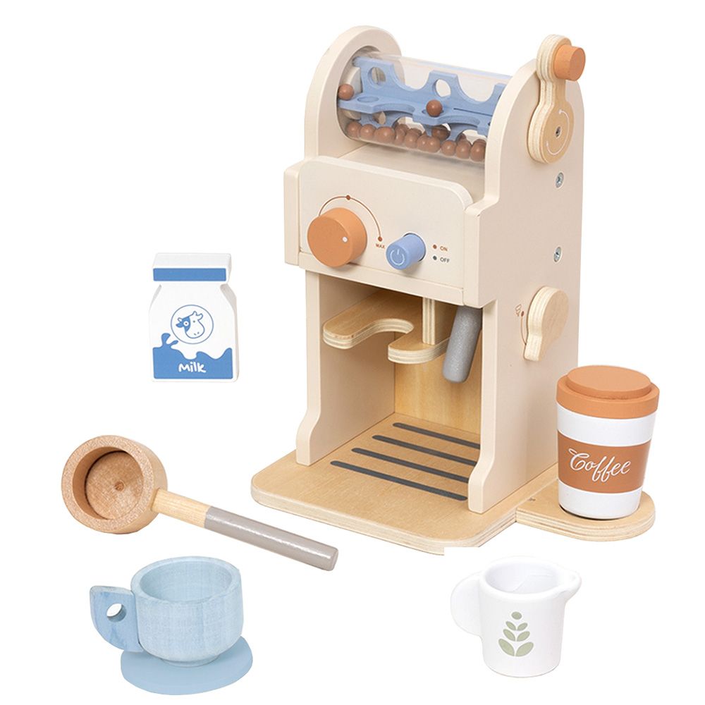TookyToy, Дървена кафе машина, с аксесоари