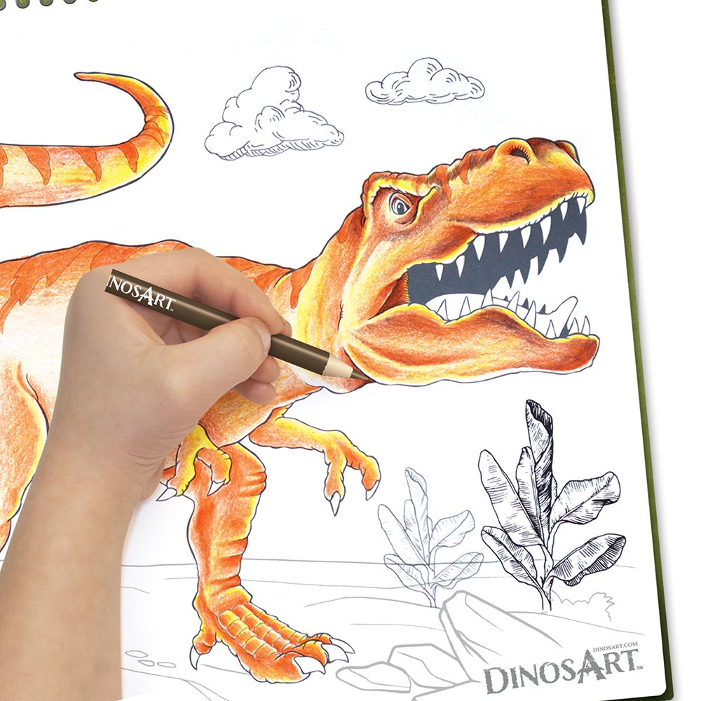 Творческа книга с шаблони и стикери, Динозаври