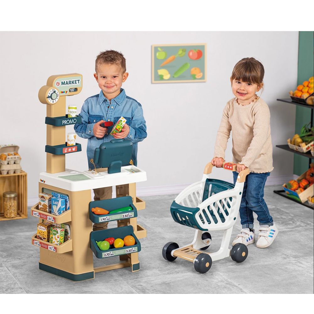 Детски супермаркет, с количка за пазаруване