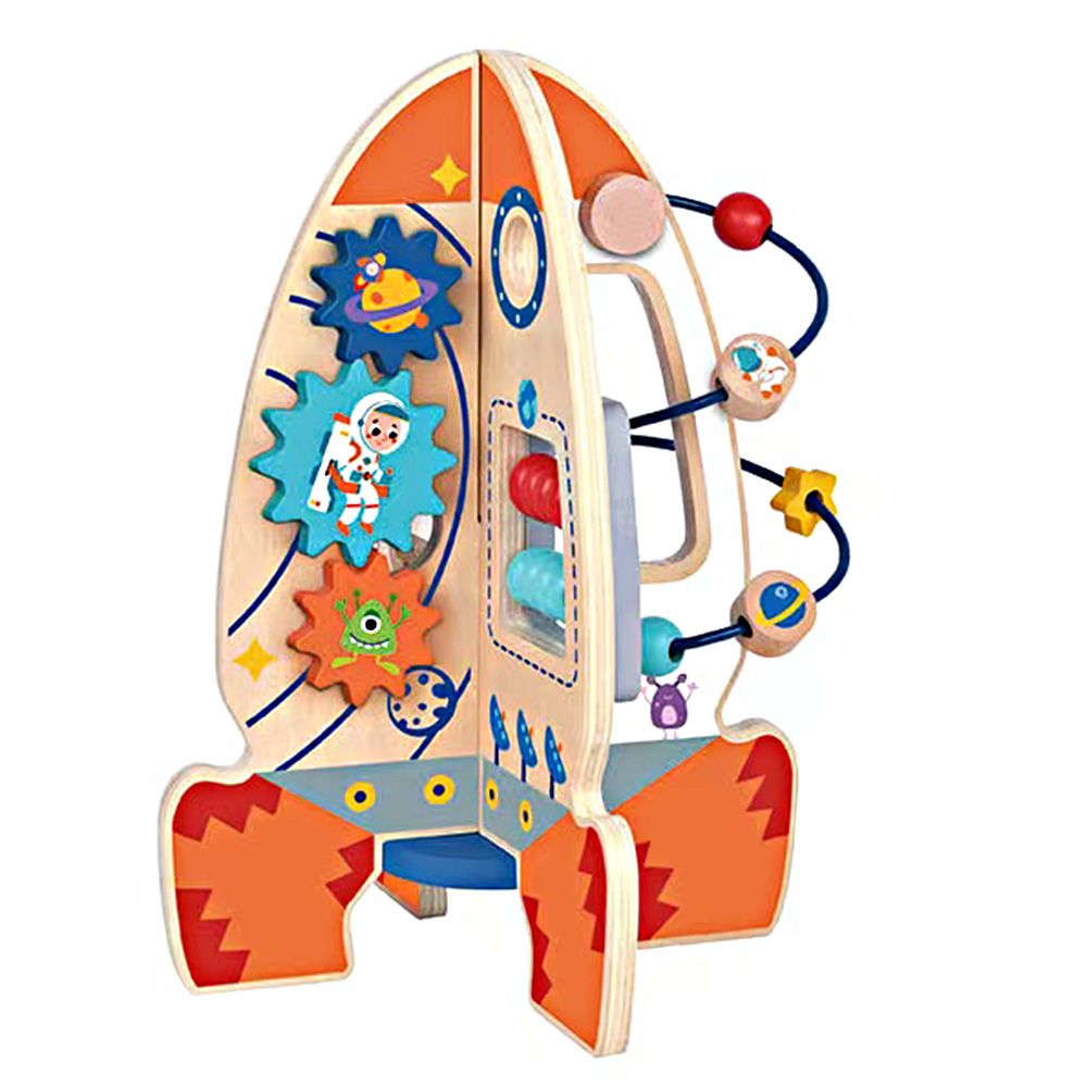 Дървена ракета с активности, голяма