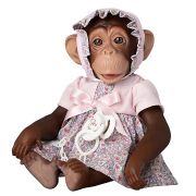 Бебе маймунка Лола, с розова рокля на цветя