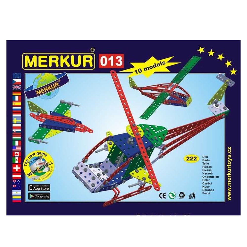 Метален конструктор, Хеликоптер, 10 в 1, 222 части