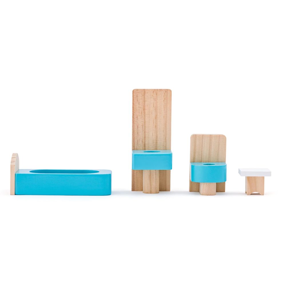 Дървена къща за кукли, с обзавеждане, Изабел