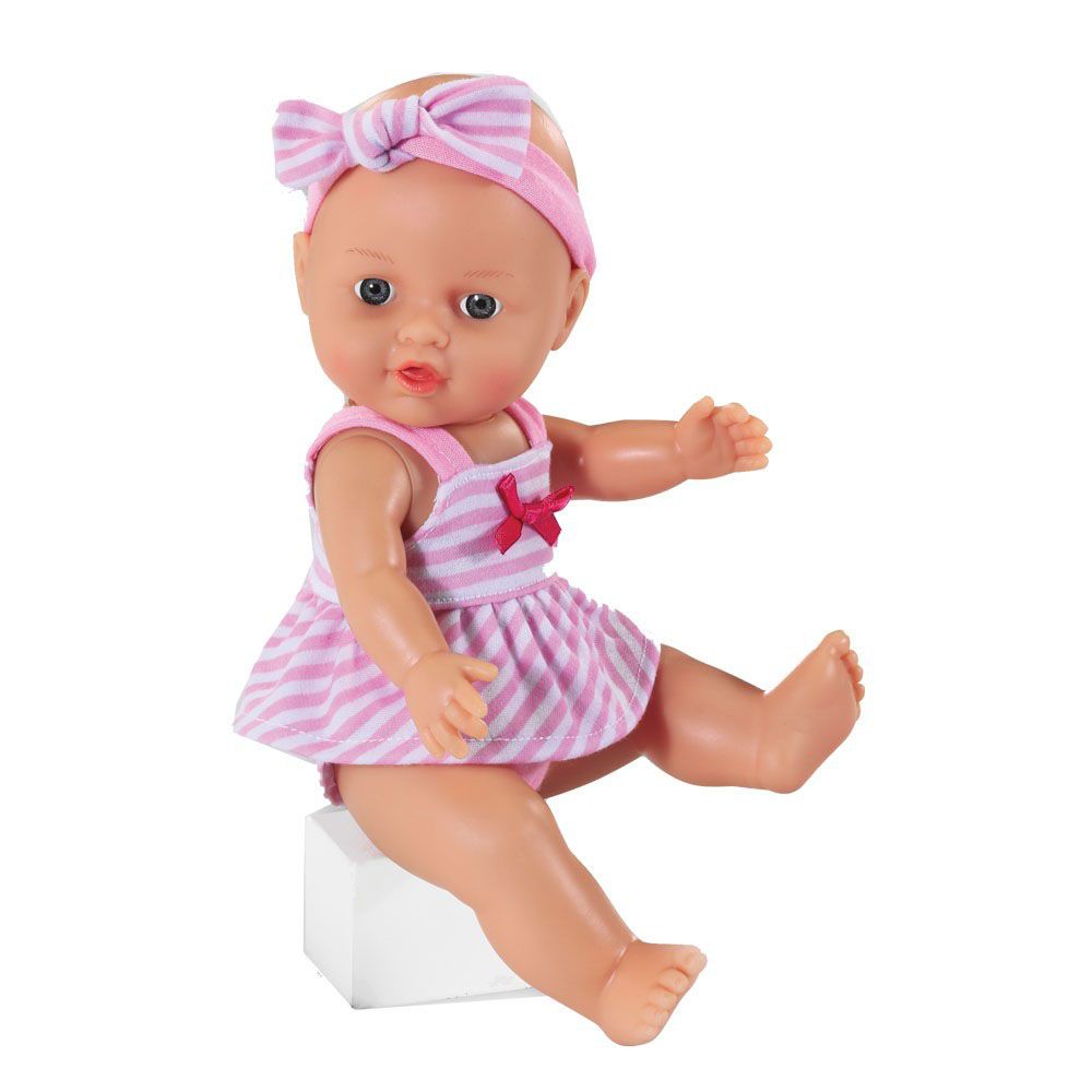 L, Пишкащо бебе-кукла, Le Petit Bebe с дрехи, гърне и шише, 3 см.