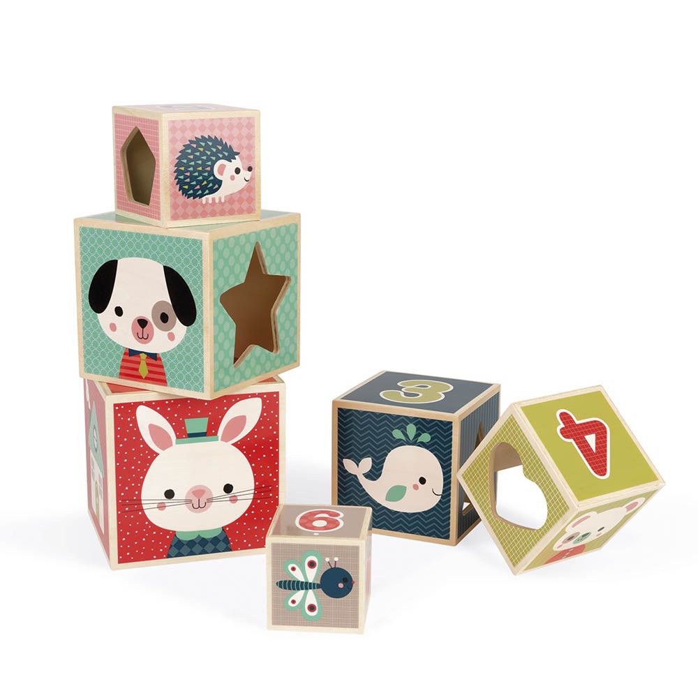 Кула от дървени кубчета за най-малките, Бебета животни