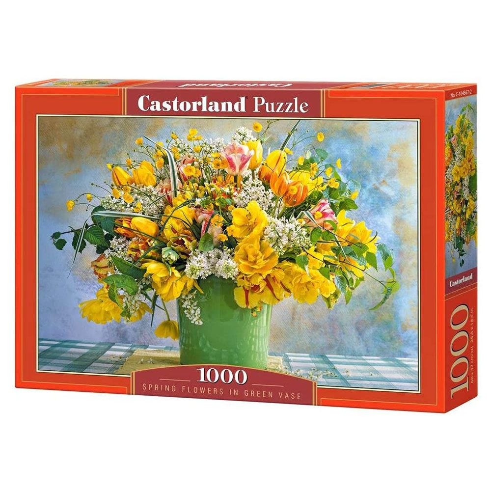Castorland, Пролетни цветя в зелена ваза, пъзел 1000 части